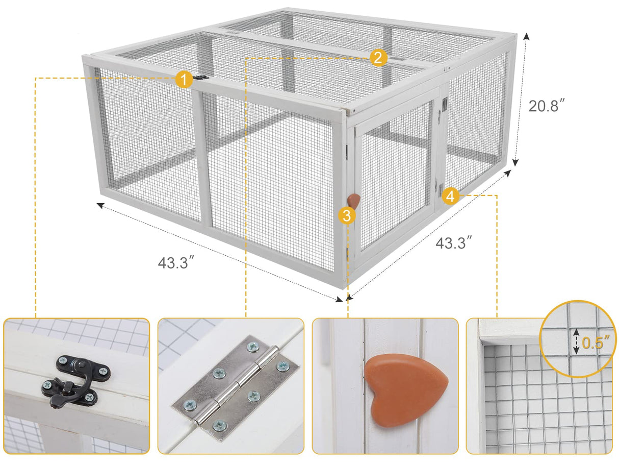 Chicken Coop Extension, Foldable Chicken Coop House Chicken Cage Wooden