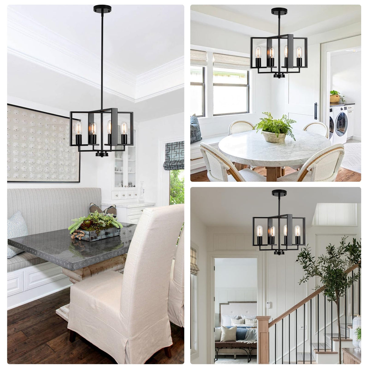 Modern Chandelier, 16.14'' Geometric Industrial Dining Room Chandelier