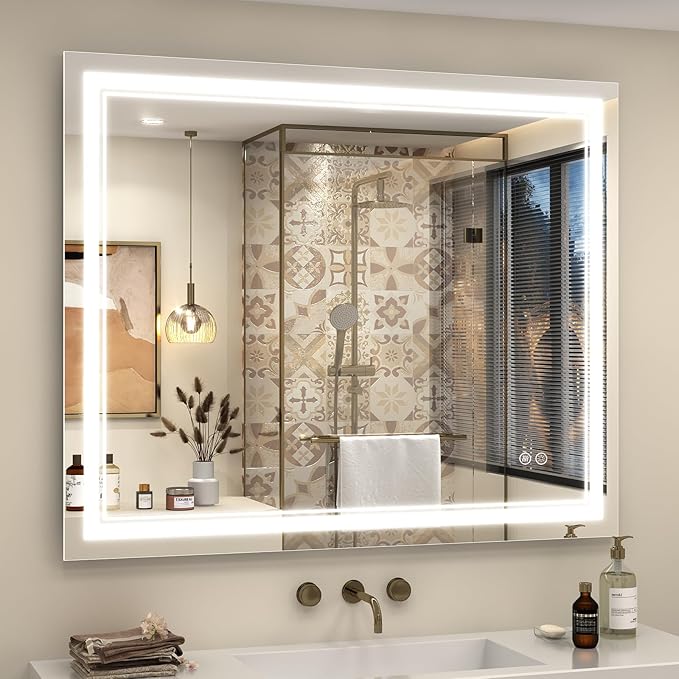 Bathroom Mirror with Lights, Front Lighted Vanity Mirror