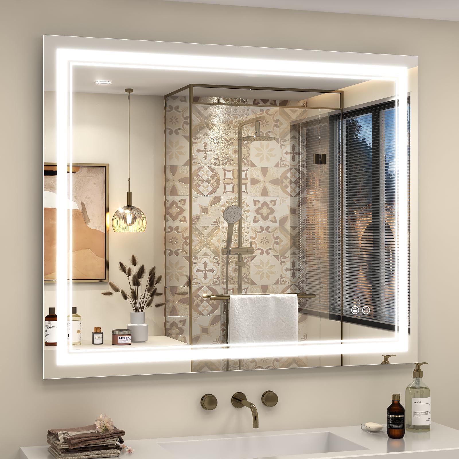 Bathroom Mirror with Lights, Front Lighted Vanity Mirror