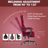 Ergonomic Gaming Chair with Footrest and Massage Lumbar Support