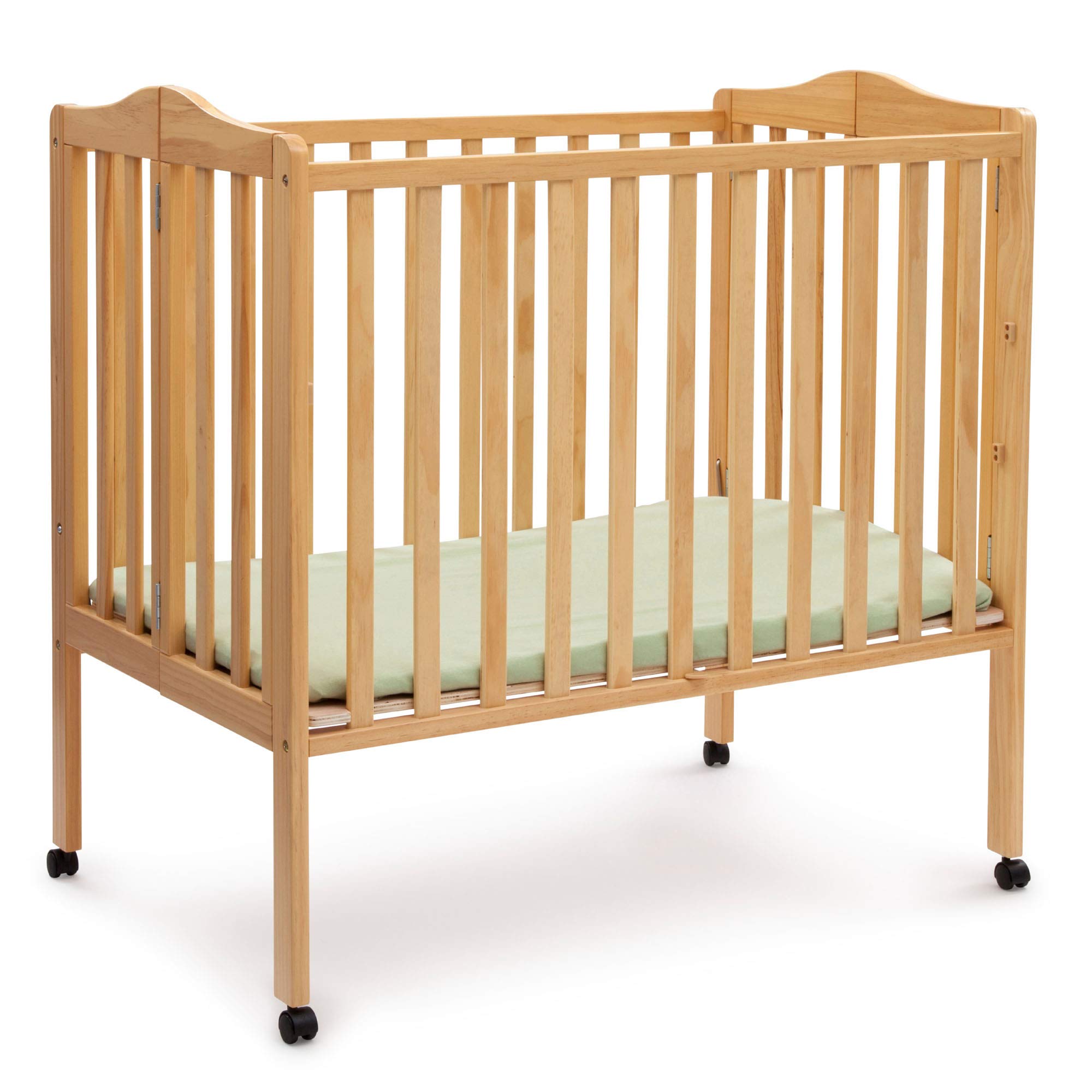 Folding Portable Mini Baby Crib with 1.5-inch Mattress - Greenguard Gold Certified,