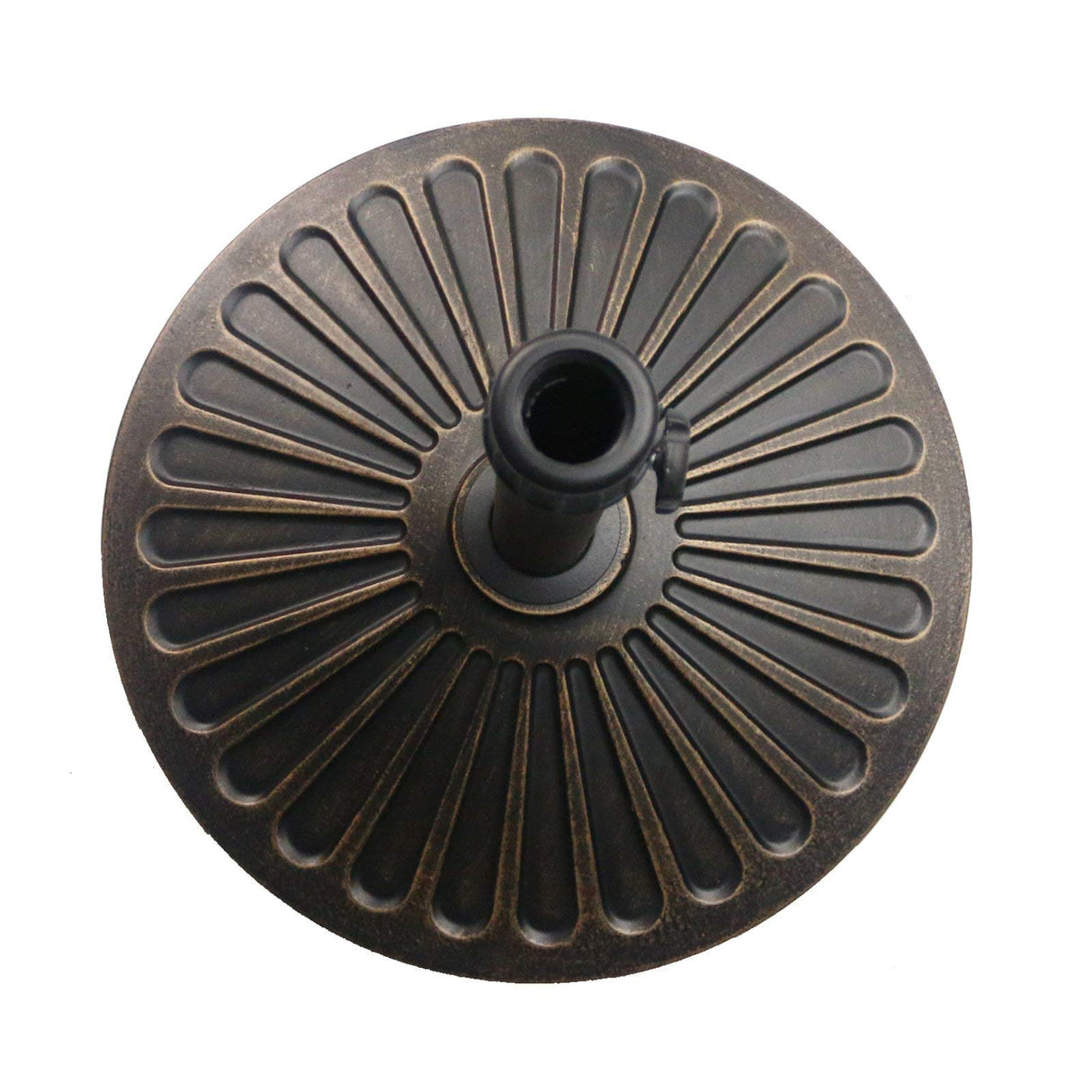 18" 30.2-lbs Heavy Duty Round Antiqued Umbrella Base for Patio, Outdoor - Bronze