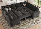 Modular Sectional Sleeper Sofa with Pull Out Couch Bed Oversized U Shaped Sectional