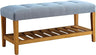 Charla Bench in Beige and Oak