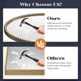 Gold Oval Bathroom Mirror 20x33 - Beaded Antique Brass Wall Mirror