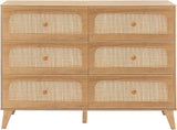 3 Drawer Dresser,Rattan Dresser for Bedroom, Mid-Century Modern Nightstands