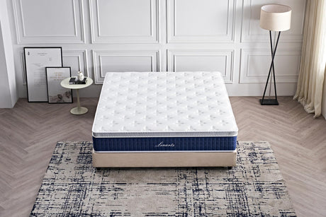 LINARTS Queen Size Mattress, 12 Inch Queen Mattress, High Density Resilience Sponge Mattress, Medium Firm Soft Comfort White Mattress, Relieves Pressure and Pain, Plush Feel with Supportive Structure