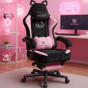 Pink Gaming Chair with Cat Ears - Ergonomic Office Chair with Memory Foam