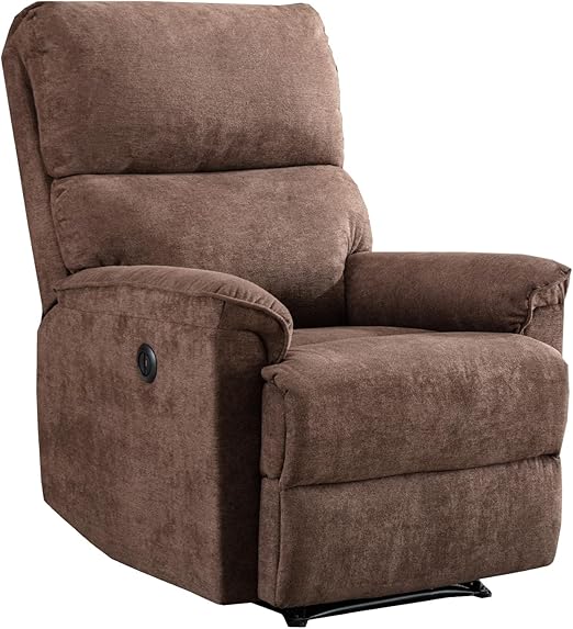 Power Recliner Chair, Electric Recliner, Breathable Fabric Single Overstuffed Recliner Sofa