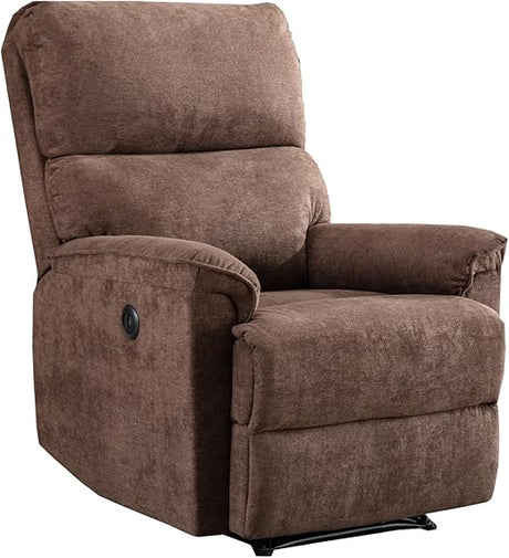 Power Recliner Chair, Electric Recliner, Breathable Fabric Single Overstuffed Recliner Sofa