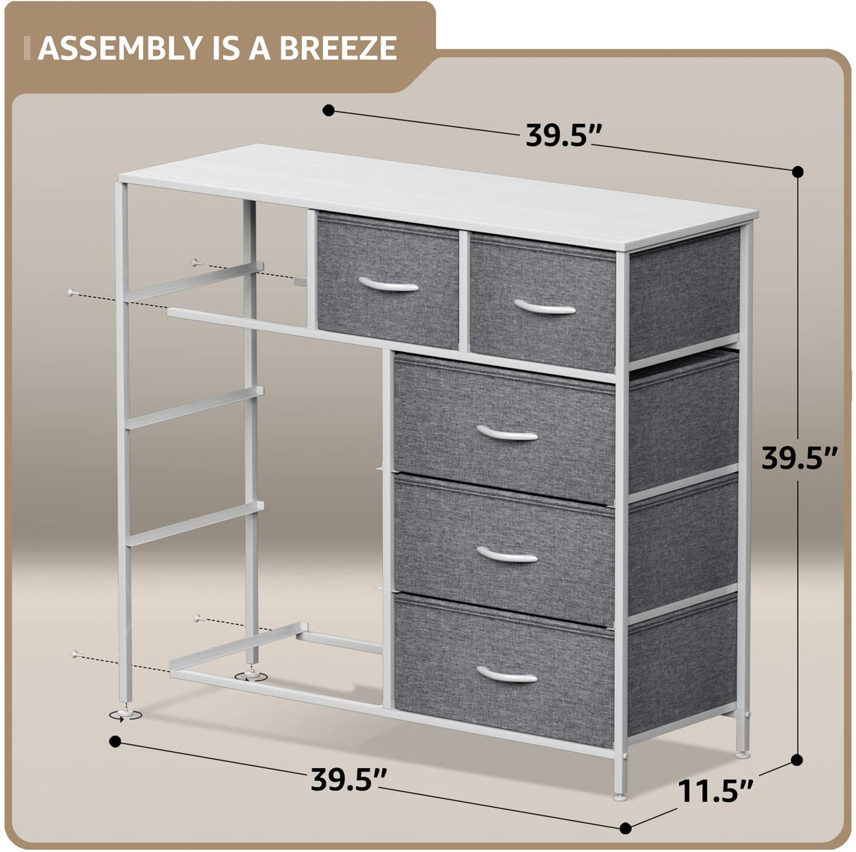 Dresser with 9 Drawers - Furniture Storage Chest Tower Unit for Bedroom, Hallway