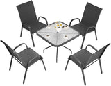 Patio Dining Chairs Set of 4, Outdoor High Stacking Chairs