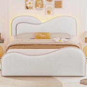 Full Platform Bed Frame with Heart Headboard & LED Lights