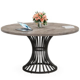 Round Conference Table for 4-6, 47-Inch Conference Room Table with Thickened Tabletop