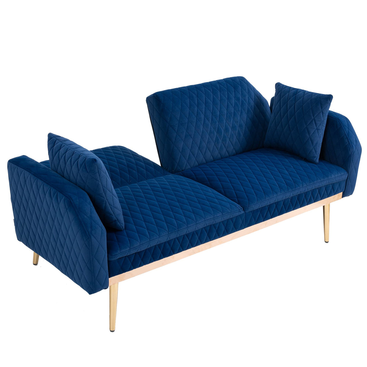 Velvet Loveseat Sofa, Modern Sleeper Sofa Couch with 2 Pillows
