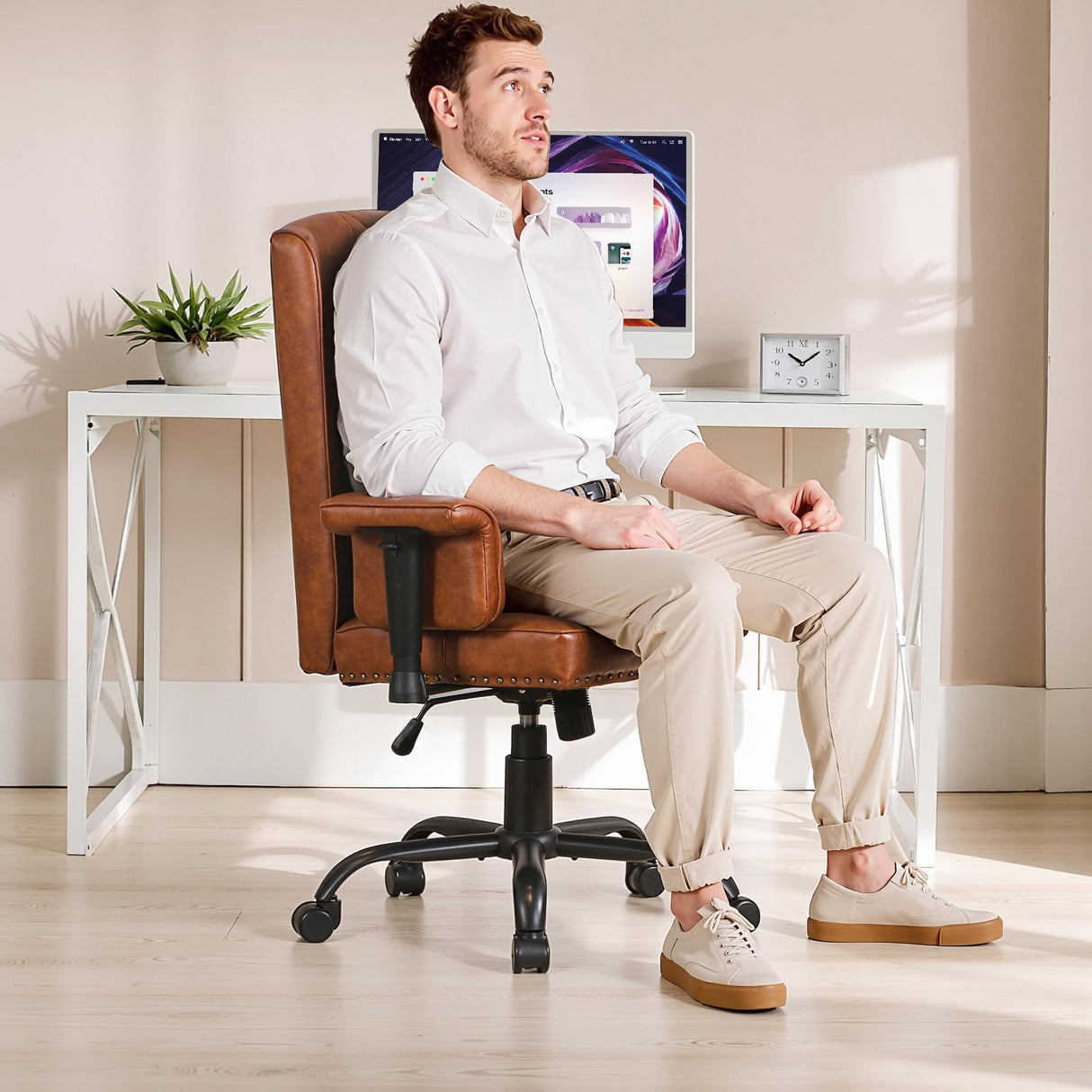 Ergonomic Office Chair with High Backrest and Adjustable Armrests