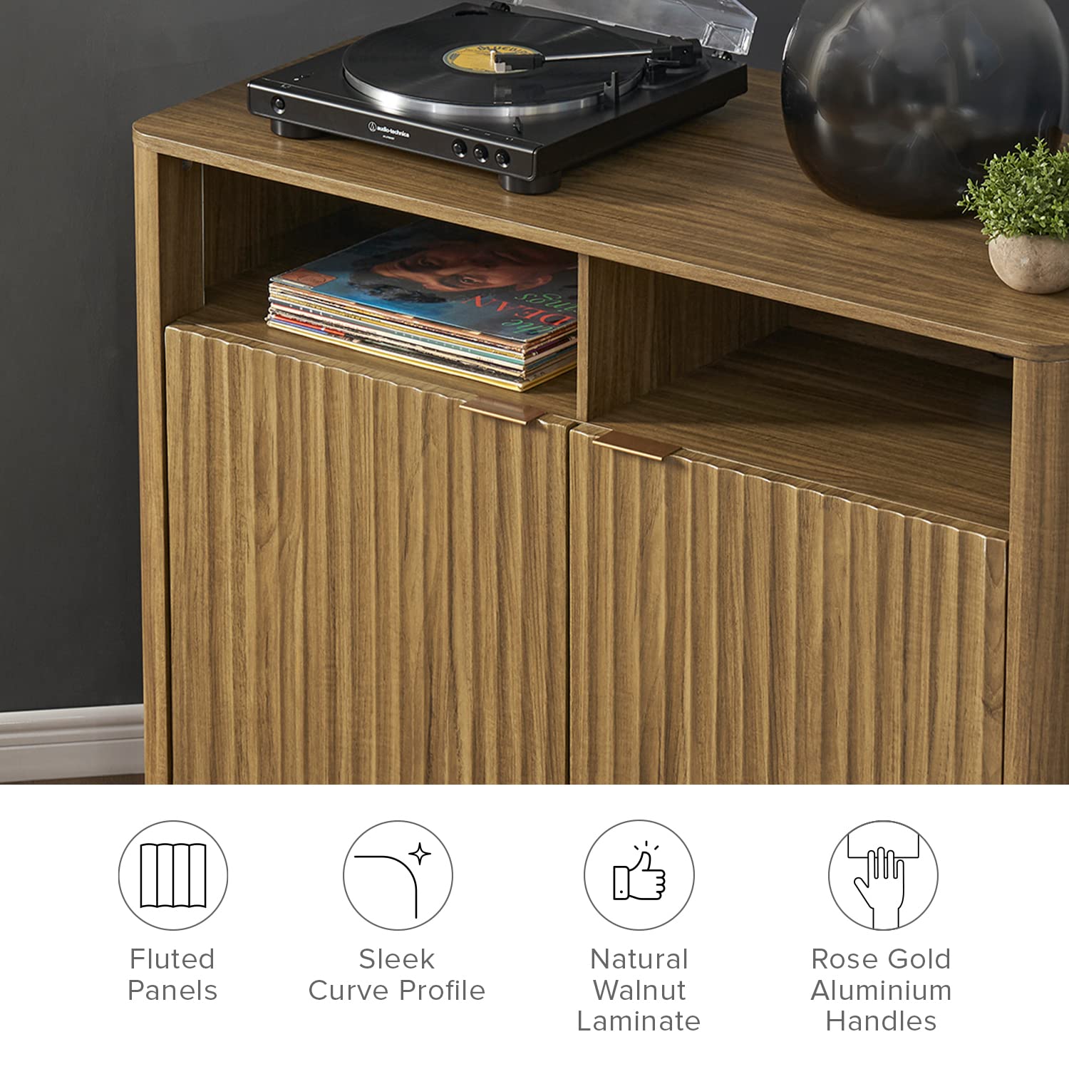 Brooklyn Corner Storage Cabinet, Mid Century Modern Buffet, Entertainment Center,