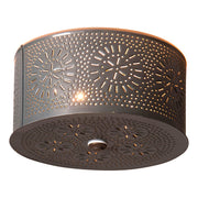 Round Pierced Ceiling Light with Chisel Design