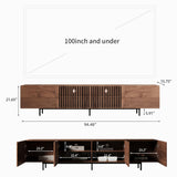 94.5" Mid-Century Modern Walnut TV Stand for TVs up to 80"