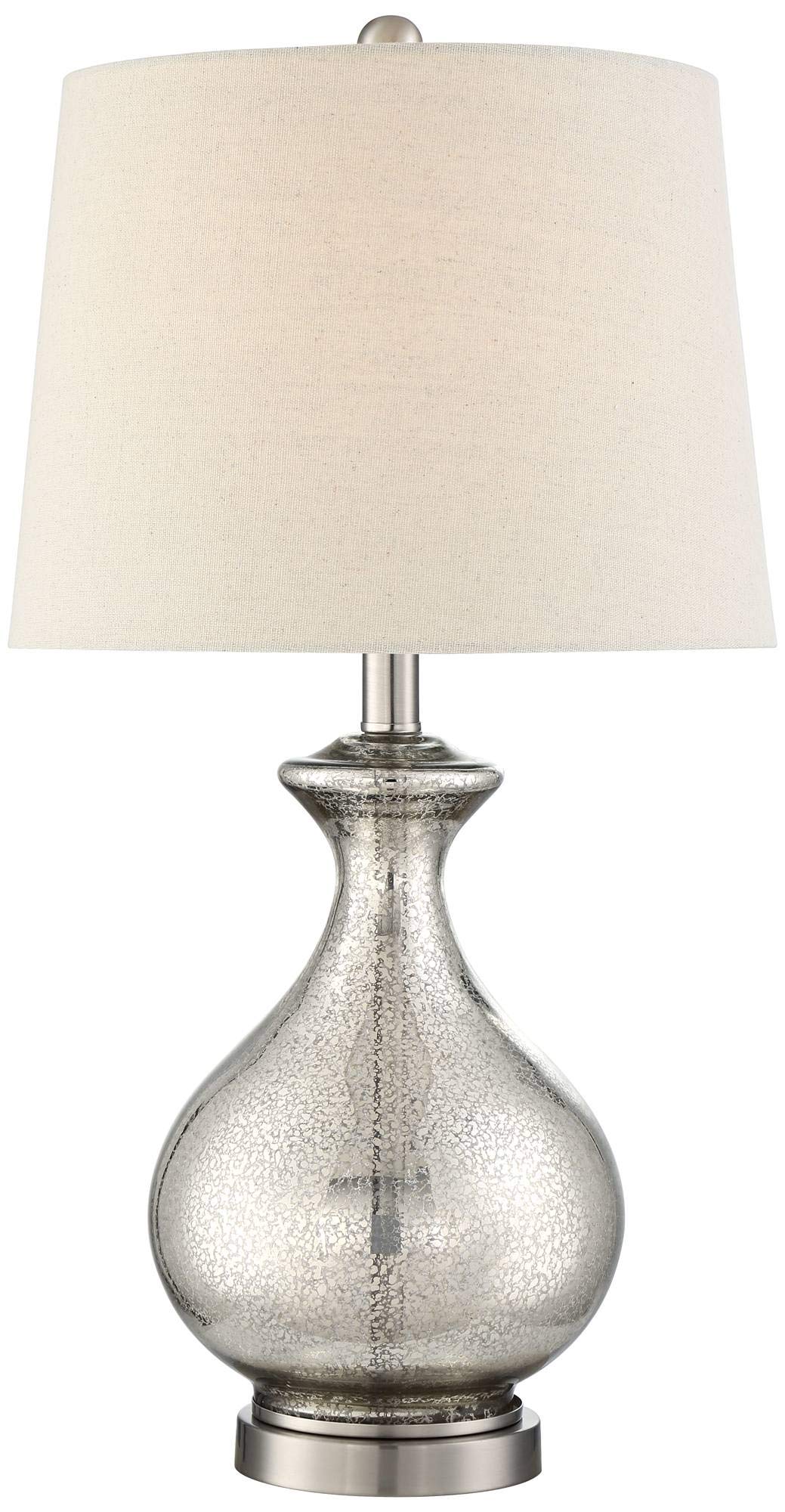 Albert Modern Table Lamp 24 3/4" High Mercury Glass Silver Gourd Oatmeal Tapered