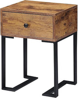 Nightstand Set of 2, Modern Square End Side Table, Night Stands with Drawer and Storage