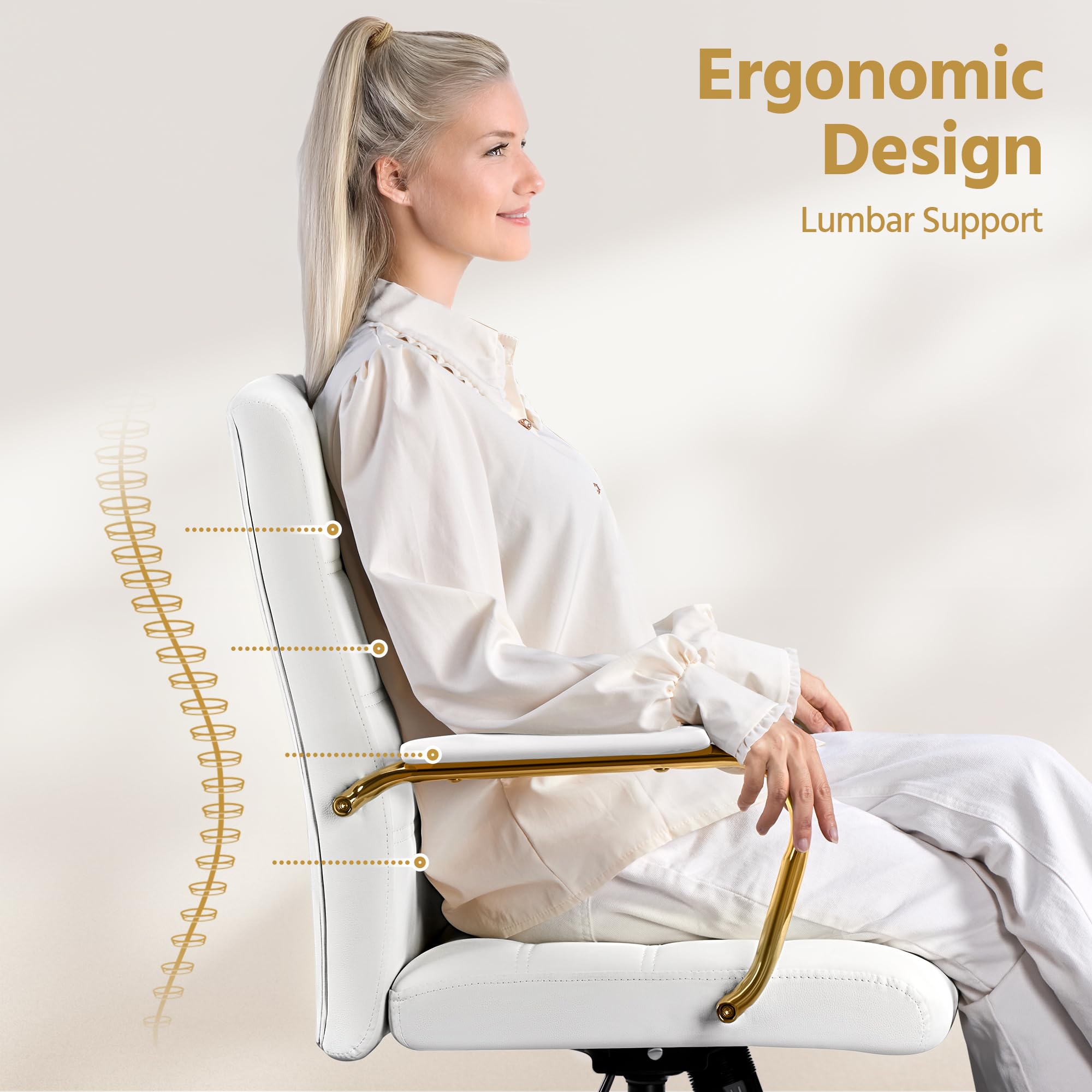 Mid-Back Executive Office Chair with Lumbar Support