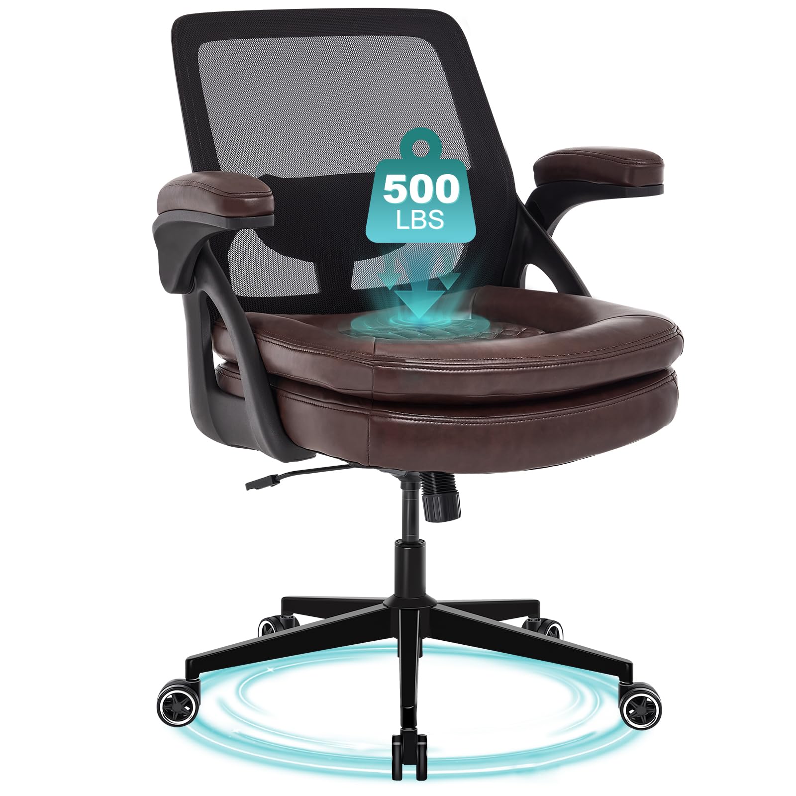 Big and Tall Office Chair - 500lbs Heavy Duty Ergonomic Desk Chair
