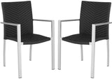 Home Collection Cordova Black Indoor-Outdoor Stacking Arm Chair