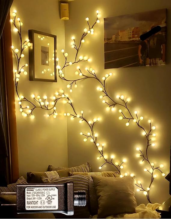 Enchanted Willow Vine Lights with Remote Control On/Off Timer and Memory Function,