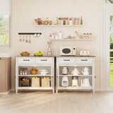 Kitchen Sideboard Buffet Cabinet, 32'' H Large Kitchen Storage Island and Adjustable Shelf
