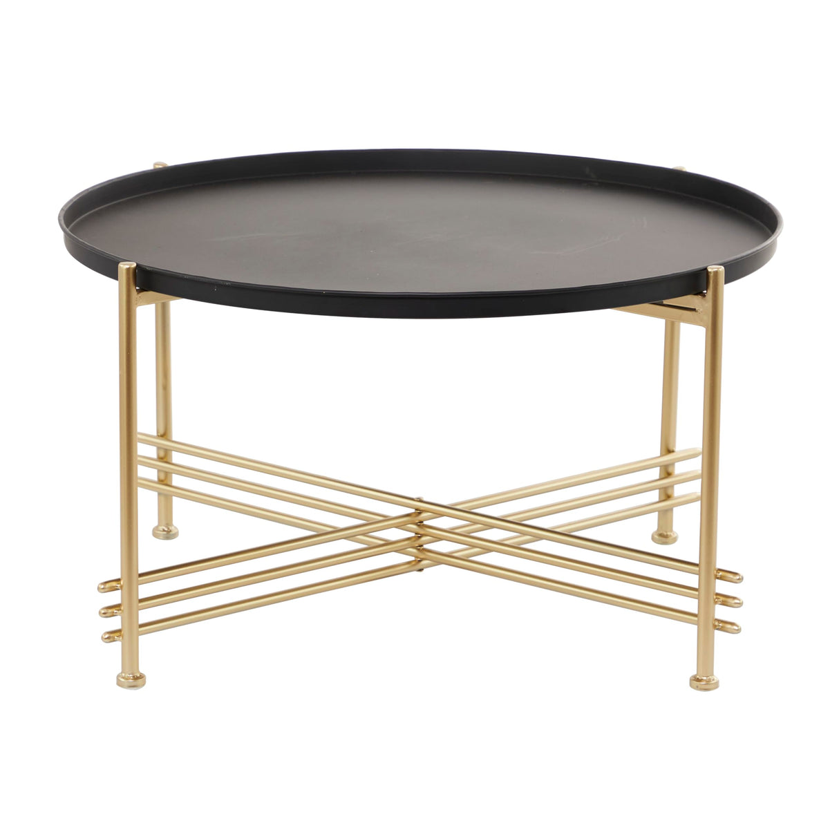 Modern Metal Coffee, Center Table 33" x 33" x 19", Black