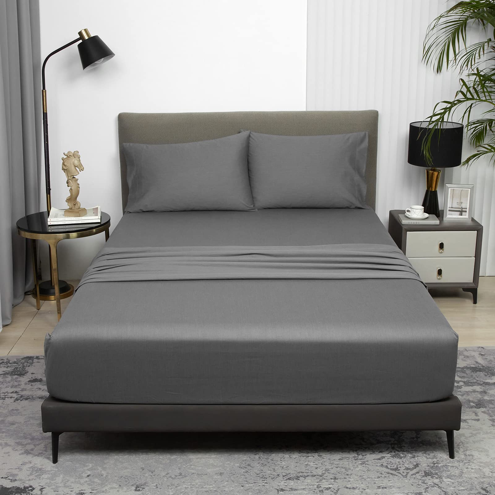 Queen Sheet Sets Fits 18"-24" in Deep Mattress -100% Cotton Queen Sheet Set