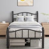 Queen Bed Frame with Headboard - Heavy Duty Metal Platform with Storage