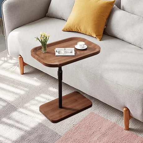 C Shaped End Table Adjustable Height, C Shaped Side Table for Couch, C Table End Table