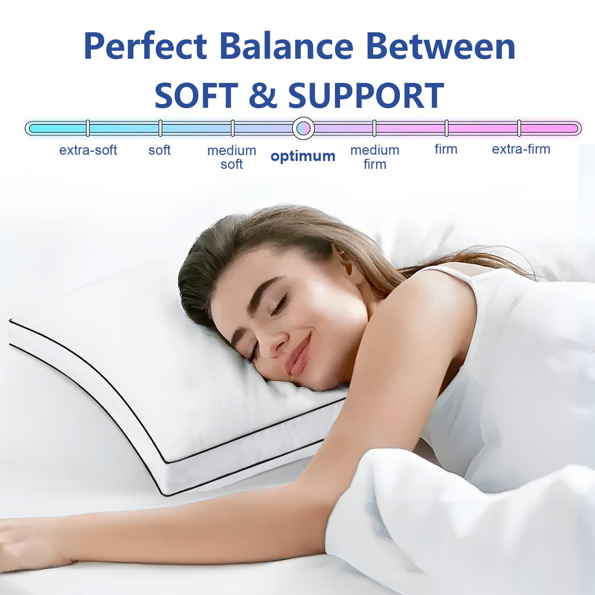 Premium Pillows King Size Set of 2, Fluffy and Supportive 7D Down