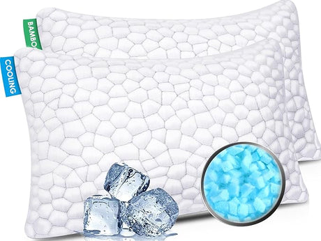 Cooling Bed Pillows for Sleeping 2 Pack Shredded Memory Foam Pillows Adjustable