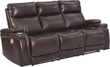 Design by Ashley Team Time Modern Faux Leather Power Reclining Sofa