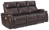 Design by Ashley Team Time Modern Faux Leather Power Reclining Sofa