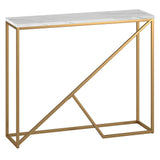 Stella Console Table, 36" Wide, Gold/White