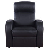 Cyrus Home Theater Upholstered Recliner Black 600001