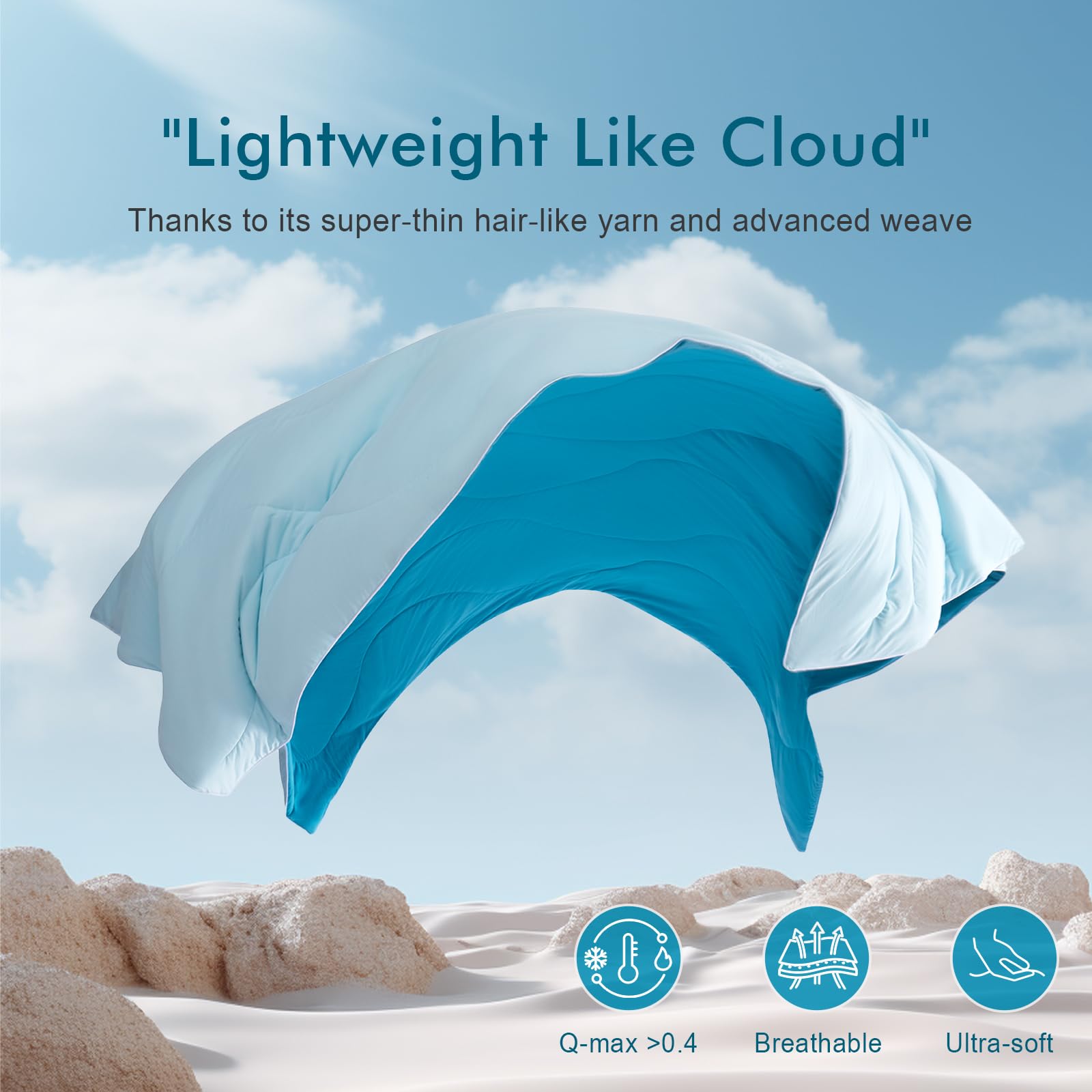 Luxury Cooling Comforter for Hot Sleepers and Night Sweats, Quick Cool