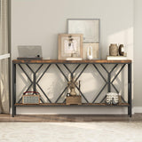 70.9'' Extra Long Console Table, Industrial Sofa Table Behind Couch