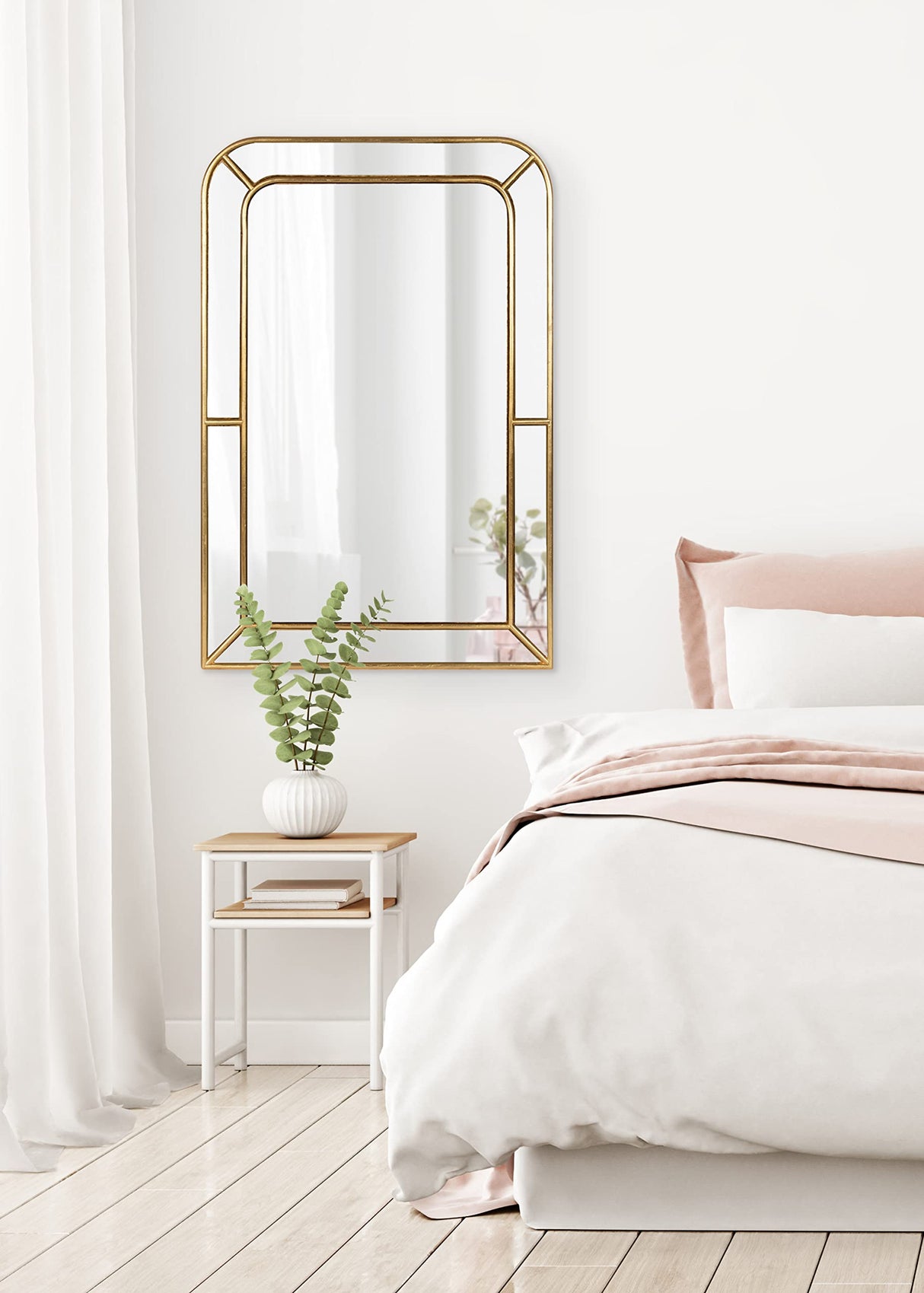 Lamson Transitional Framed Wall Mirror, 20 x 30, Gold, Sophisticated Glam Wall Decor