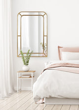 Lamson Transitional Framed Wall Mirror, 20 x 30, Gold, Sophisticated Glam Wall Decor