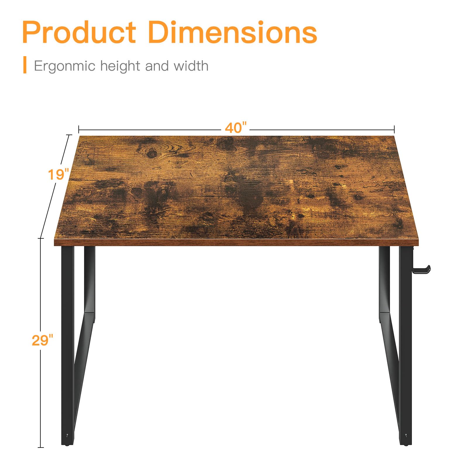 40 Inch Computer Desk, Modern Simple Style Desk for Home Office