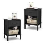 YAUKOMEL Small Nightstand Set of 2,Black Nightstand with Fabric Drawers, Bed Side Table, End Table, Modern Nightstand for Living Room,Bed Room,Small Space, Black CTG68BB-2