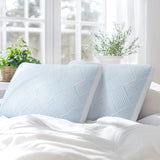 Shredded Memory Foam Cooling Soft Bamboo Viscose Pillows Queen Size Set of 2