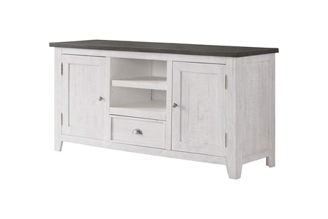 Monterey TV Stand, White with Grey Top