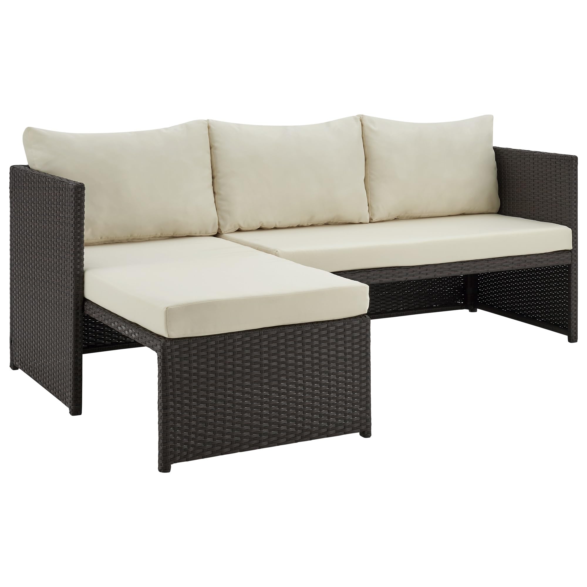Menton 3-Piece Patio Furniture Set | Chair Lounge and 2-Seater Sofa with Coffee Table